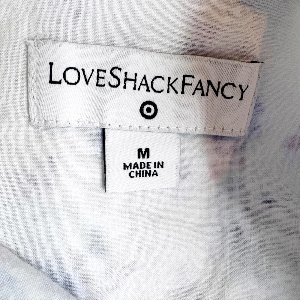 LOVE SHACK FANCY X Target Cotton Ruffled Floral Mini Dress Size M - Picture 9 of 11
